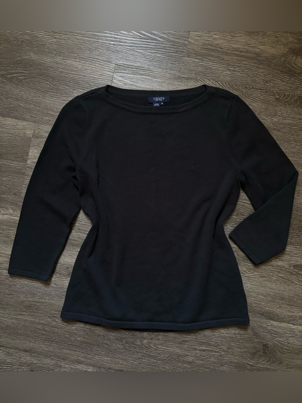 Chaps Women's Navy Blue Boatneck Knit Top